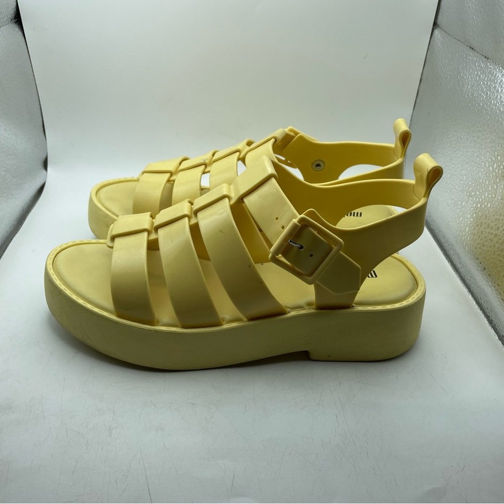 Melissa Pale Yellow Platform Strappy Jelly Sandals